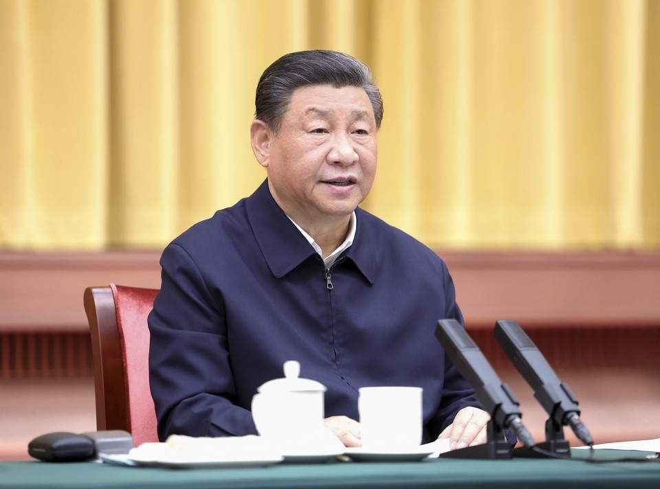 2024年3月20日下午，中共中央總書記、國家主席、中央軍委主席習近平在湖南省長沙市主持召開新時代推動中部地區(qū)崛起座談會并發(fā)表重要講話。新華社記者 鞠鵬 攝 
